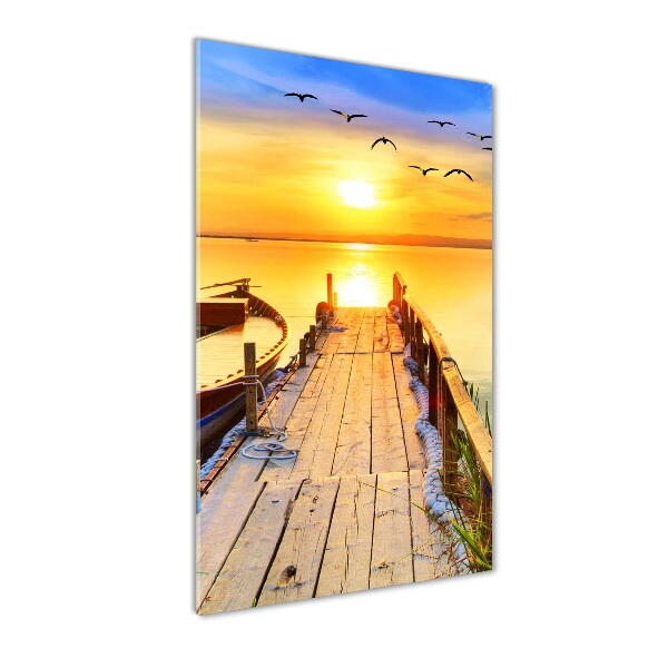 Quadro di vetro verticale Lago