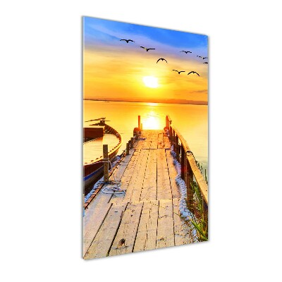 Quadro di vetro verticale Lago