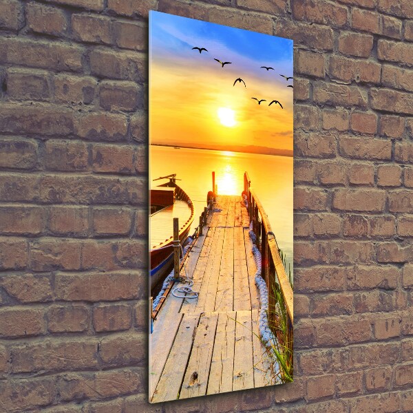 Quadro di vetro verticale Lago