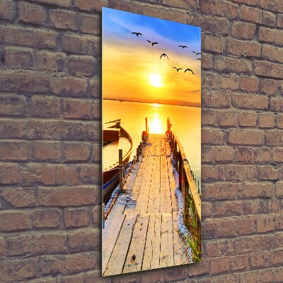 Quadro di vetro verticale Lago