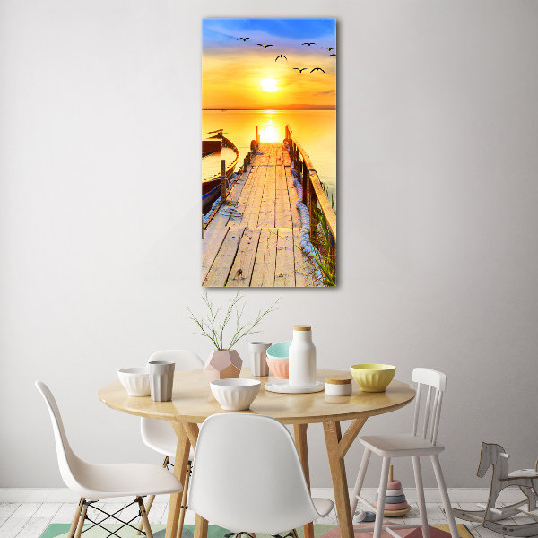 Quadro di vetro verticale Lago