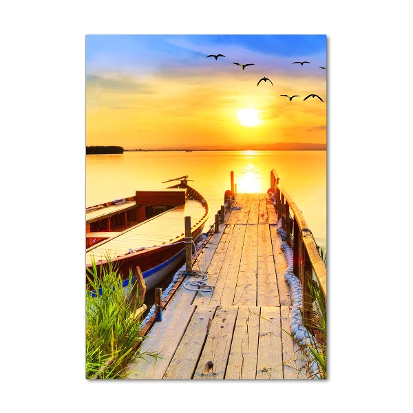 Quadro di vetro verticale Lago