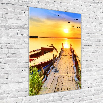 Quadro di vetro verticale Lago