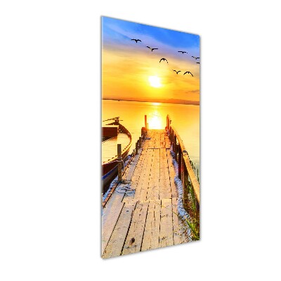 Quadro di vetro verticale Lago