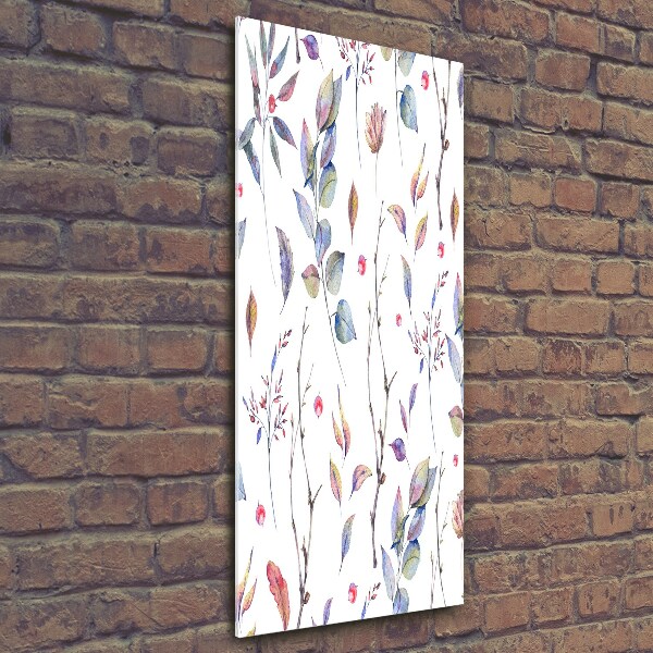 Quadro in vetro verticale Foglie di eucalipto