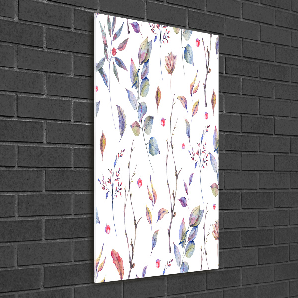 Quadro in vetro verticale Foglie di eucalipto