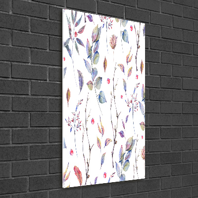 Quadro in vetro verticale Foglie di eucalipto