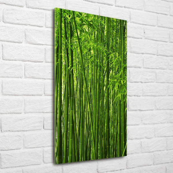 Quadro vetro verticale Foresta di bambù
