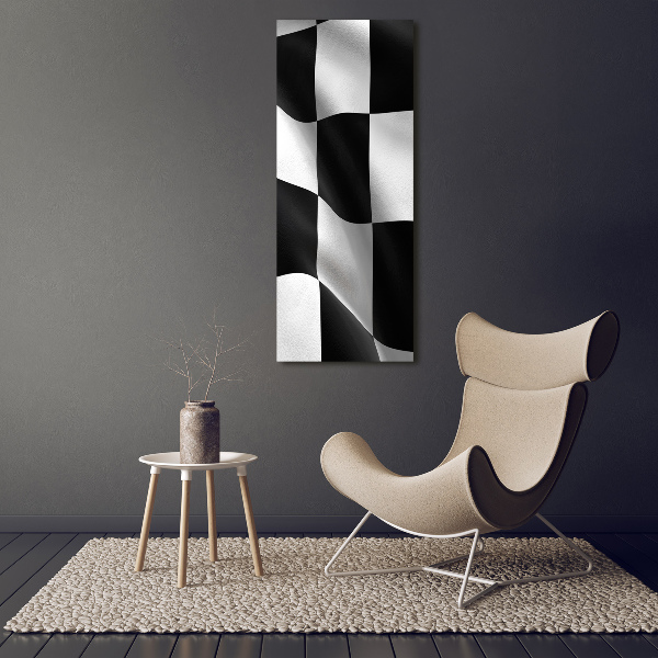 Quadro di vetro verticale Bandiera del traguardo