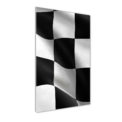 Quadro di vetro verticale Bandiera del traguardo