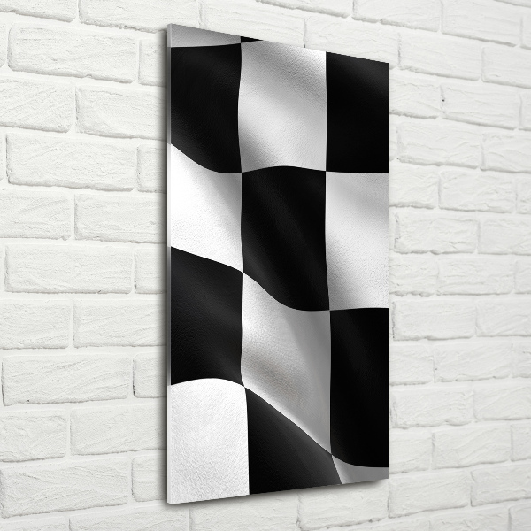 Quadro di vetro verticale Bandiera del traguardo