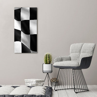 Quadro di vetro verticale Bandiera del traguardo