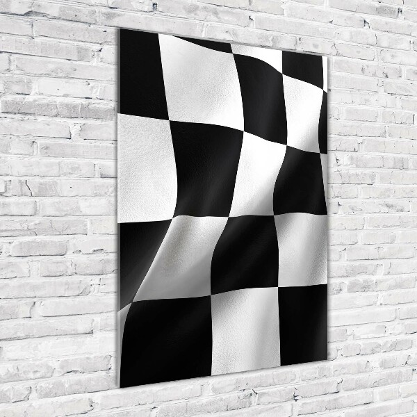 Quadro di vetro verticale Bandiera del traguardo