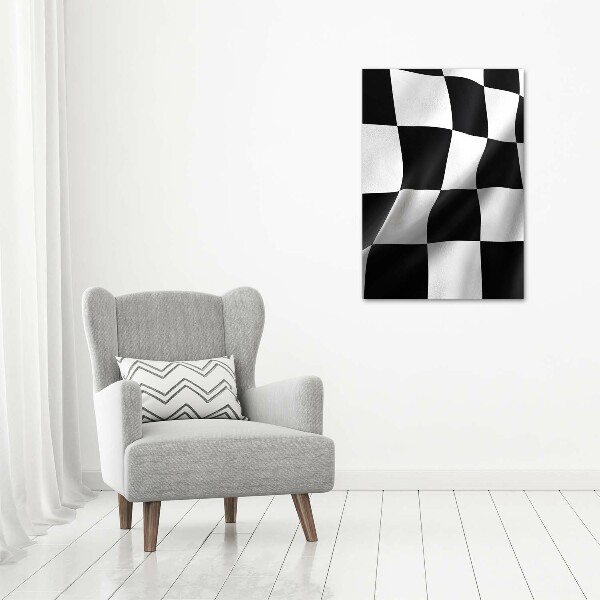 Quadro di vetro verticale Bandiera del traguardo