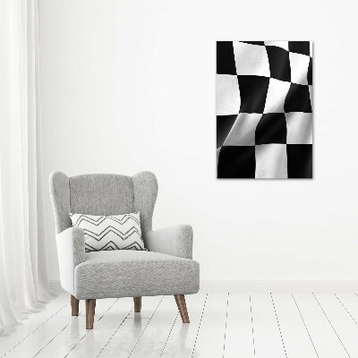 Quadro di vetro verticale Bandiera del traguardo