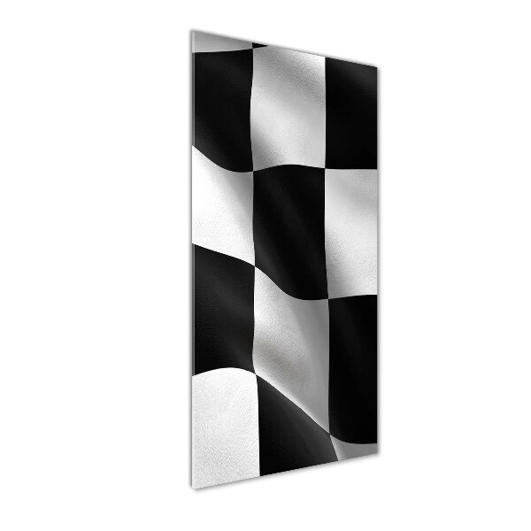 Quadro di vetro verticale Bandiera del traguardo