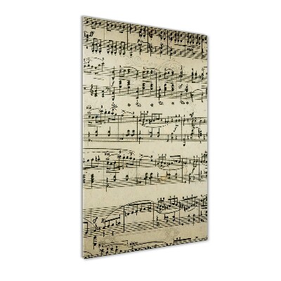 Quadro stampa su vetro verticale Note sul pentagramma