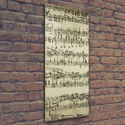 Quadro stampa su vetro verticale Note sul pentagramma