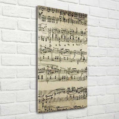 Quadro stampa su vetro verticale Note sul pentagramma