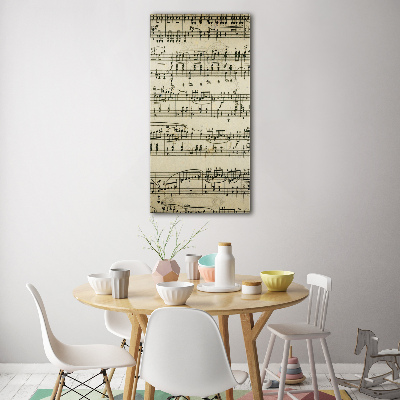 Quadro stampa su vetro verticale Note sul pentagramma