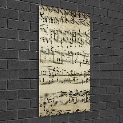 Quadro stampa su vetro verticale Note sul pentagramma