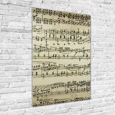 Quadro stampa su vetro verticale Note sul pentagramma