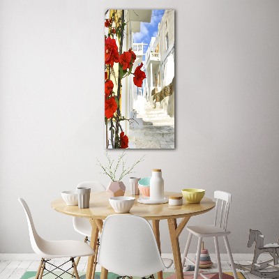 Quadro vetro verticale Mykonos, Grecia