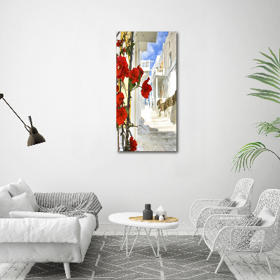 Quadro vetro verticale Mykonos, Grecia