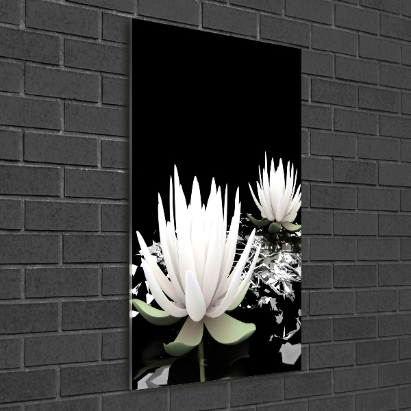 Quadro in vetro verticale Fiore di loto