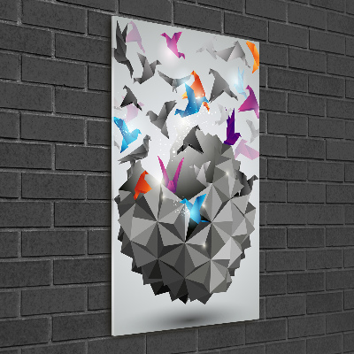 Quadro stampa su vetro verticale Libertà di carta