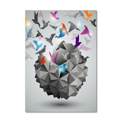 Quadro stampa su vetro verticale Libertà di carta