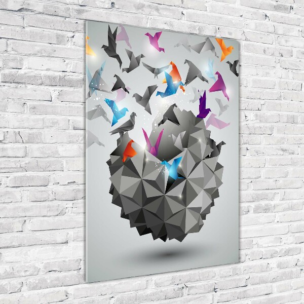 Quadro stampa su vetro verticale Libertà di carta