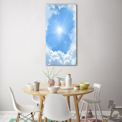 Quadro in vetro verticale Nuvole nel cielo