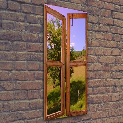 Quadro in vetro verticale Il paesaggio fuori dalla finestra