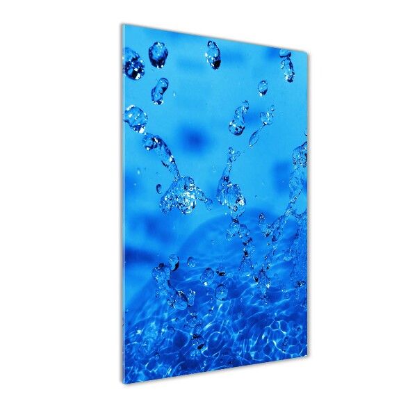 Quadro di vetro verticale Gocce d'acqua
