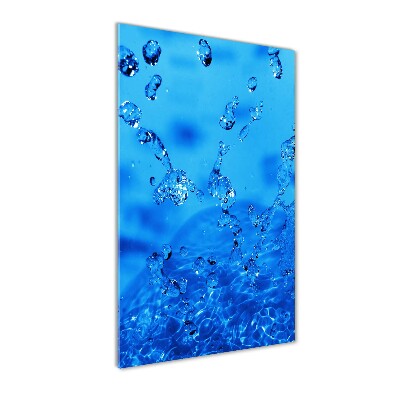 Quadro di vetro verticale Gocce d'acqua