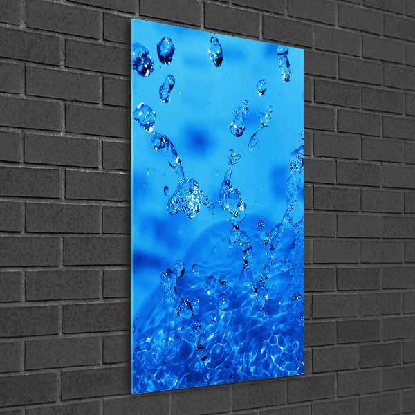 Quadro di vetro verticale Gocce d'acqua