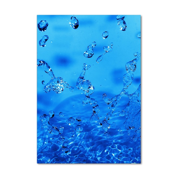 Quadro di vetro verticale Gocce d'acqua