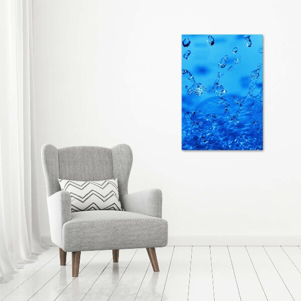 Quadro di vetro verticale Gocce d'acqua