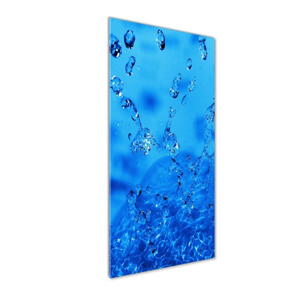 Quadro di vetro verticale Gocce d'acqua