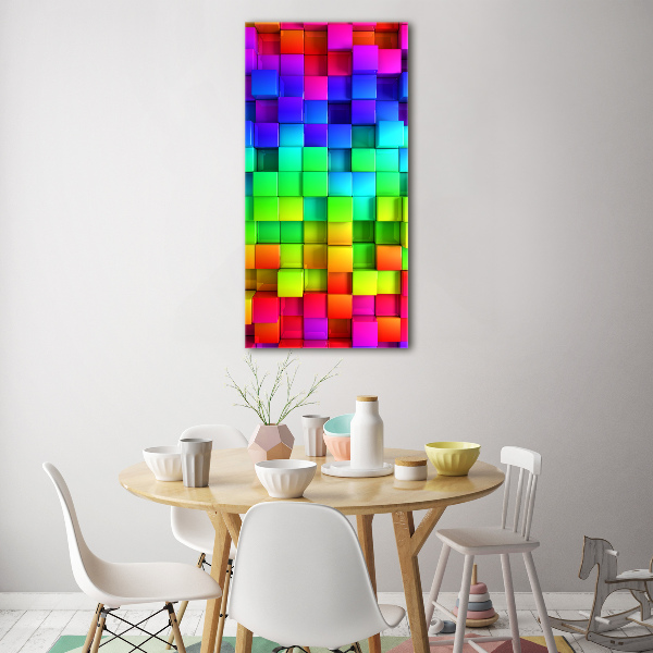 Quadro in vetro verticale Scatole colorate