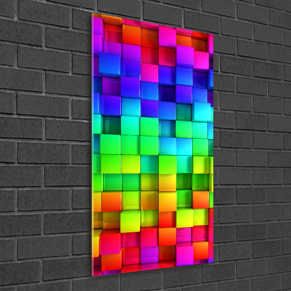 Quadro in vetro verticale Scatole colorate