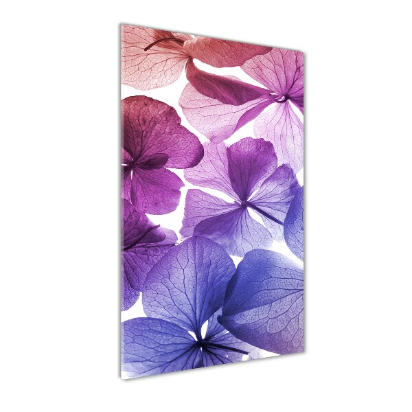 Quadro in vetro verticale Fiori viola