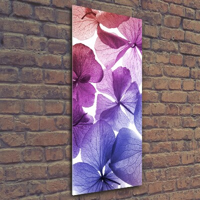 Quadro in vetro verticale Fiori viola