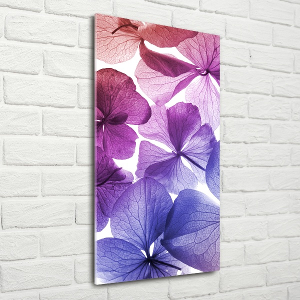 Quadro in vetro verticale Fiori viola