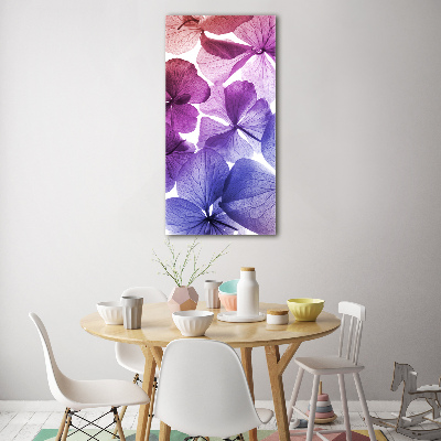 Quadro in vetro verticale Fiori viola