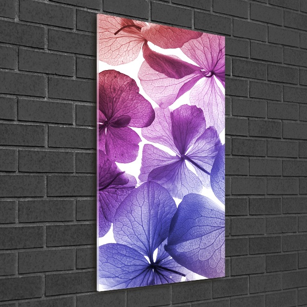 Quadro in vetro verticale Fiori viola