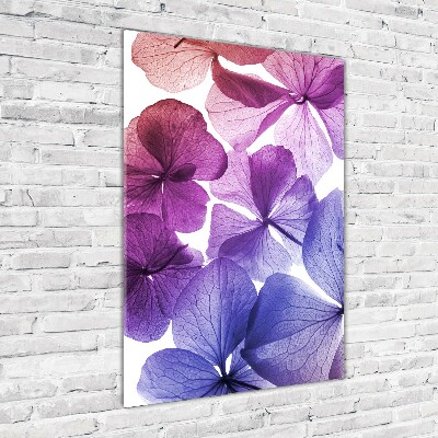 Quadro in vetro verticale Fiori viola