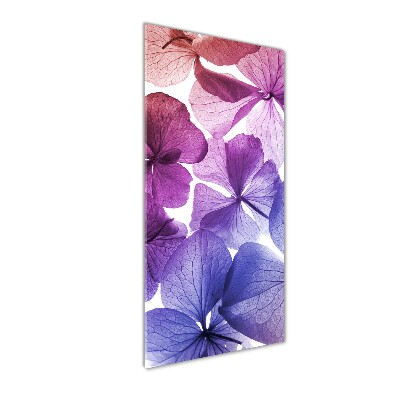 Quadro in vetro verticale Fiori viola