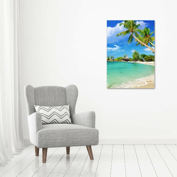 Quadro di vetro verticale Spiaggia tropicale